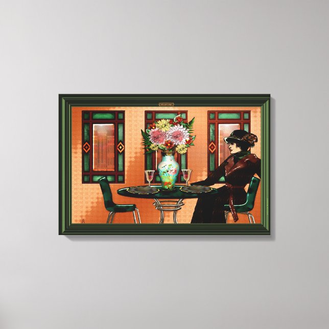 Impressão Em Tela Mulher chorando no Café de 1920 (Frente)