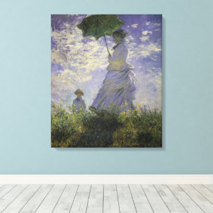 Impressão Em Tela Mulher com Guarda-Sol de Claude Monet, Arte Antigo