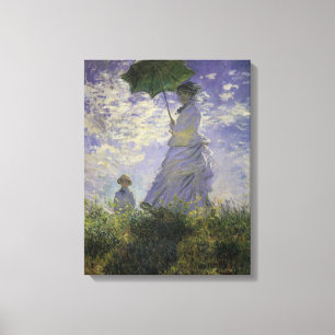 Impressão Em Tela Mulher com Parasol por Claude Monet, Vintage Art