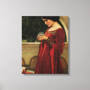 Impressão Em Tela Mulher da Bola de Cristal Pintura de Waterhouse