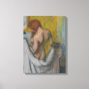 Impressão Em Tela Mulher de Edgar Degas   com uma toalha