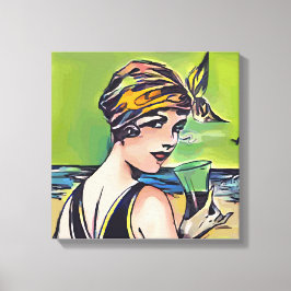 Impressão Em Tela Mulher de Verão