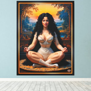 Impressão Em Tela Mulher Elegante em Harmonia Meditativa por Xzendor