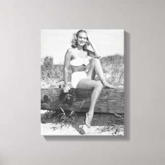 Impressão Em Tela Mulher em Bikini