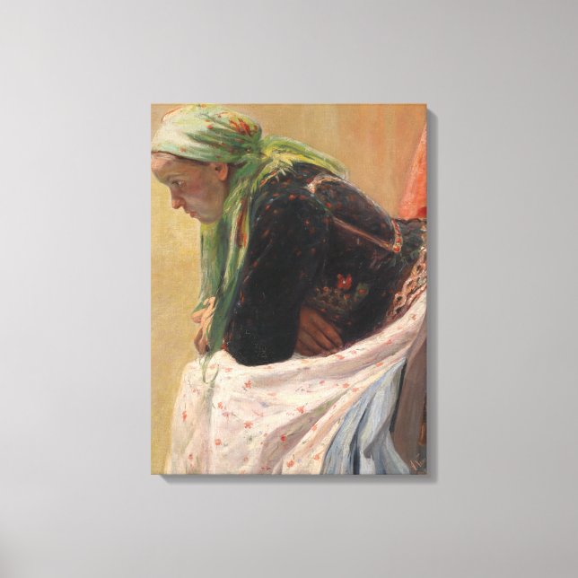 Impressão Em Tela Mulher em Profundo Pensamento (por Oleksa Novakivs (Frente)