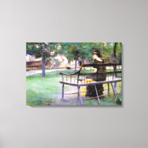 Mulher em um Bench (por Edwin Austin Abbey)