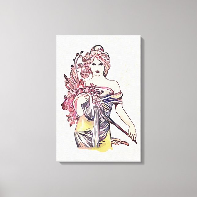 Impressão Em Tela Mulher florida (Frente)