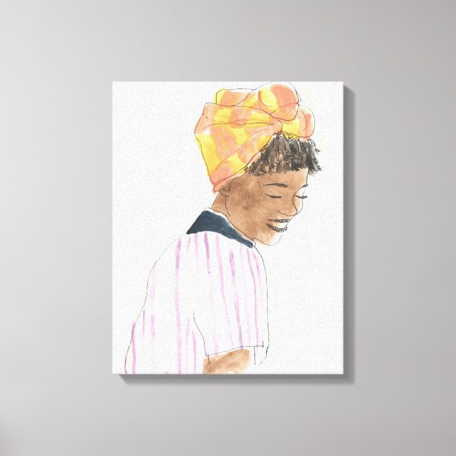 Impressão Em Tela Mulher Forte e Bonita Sorrindo (Frente)