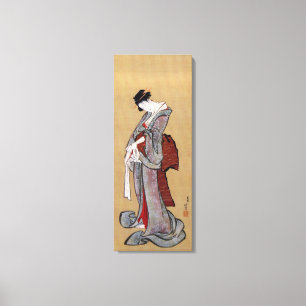 Impressão Em Tela Mulher Geisha Japonesa, Hokusai, Ukiyo-e
