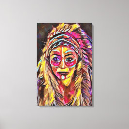 Impressão Em Tela mulher indiana