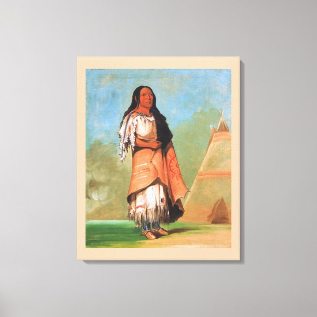 Impressão Em Tela Mulher Indiana Orgulhosa, George Catlin (Frente)