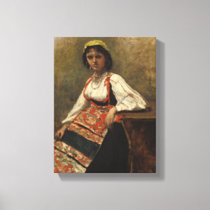 Impressão Em Tela Mulher italiana (La Morieri) por Corot