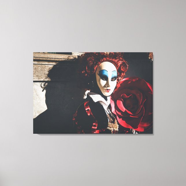 Impressão Em Tela Mulher mascarada no carnaval de Veneza (Frente)