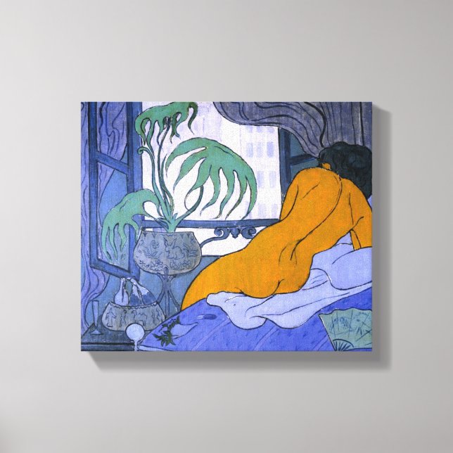 Impressão Em Tela Mulher na Sala Azul (por Paul Ranson) (Frente)