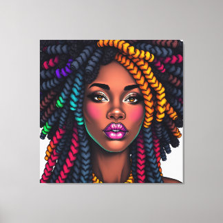 Impressão Em Tela mulher negra africana melanina irmã meninas de pel