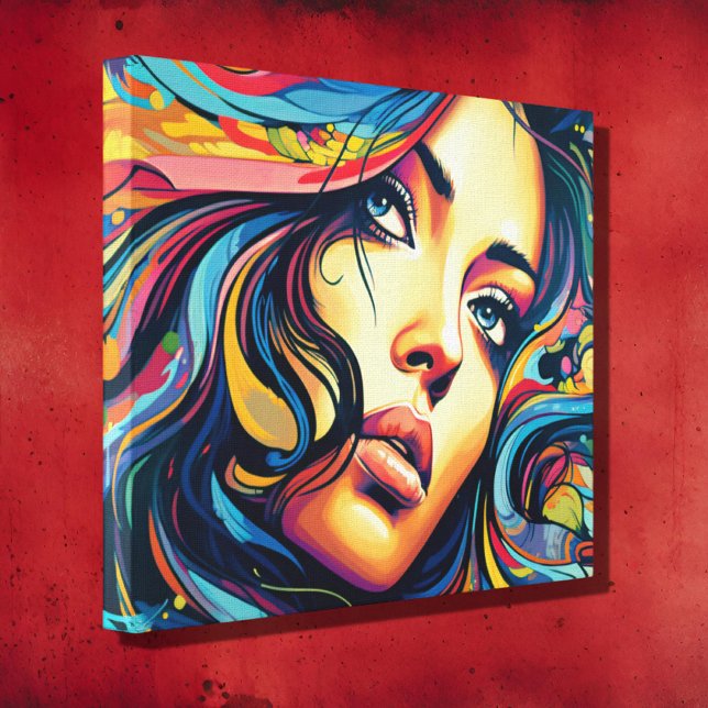 Impressão Em Tela Mulher Pop Art (Criador carregado)