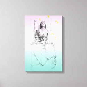 Impressão Em Tela Mulher que acorda a arte surreal da água