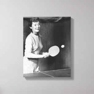 Impressão Em Tela Mulher que joga o ténis de mesa