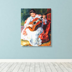Impressão Em Tela Mulher Tocando a Guitarra por Pierre Renoir