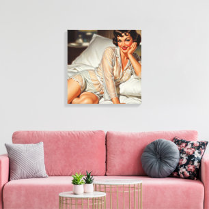 Impressão Em Tela Mulher Trazida '50 Pin-up