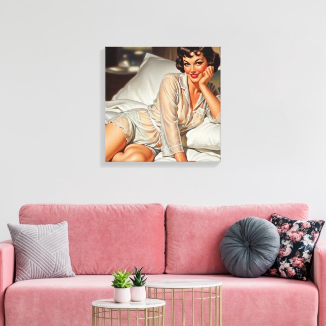Impressão Em Tela Mulher Trazida '50 Pin-up (Insitu(Sala de estar))