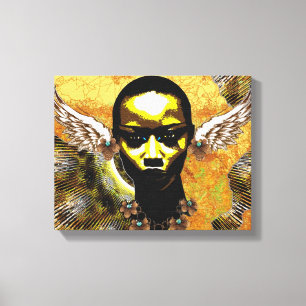 Impressão Em Tela Mulher tribal africana com as orelhas voadas anjo