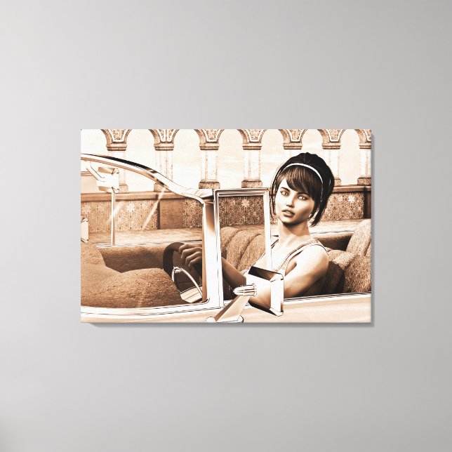 Impressão Em Tela Mulher Vintage (Frente)