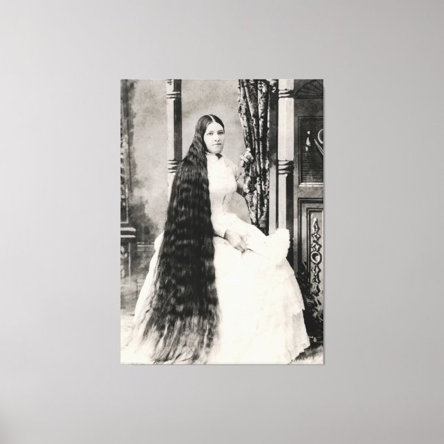 Impressão Em Tela Mulher Vitoriana com Cabelo Longo (Frente)
