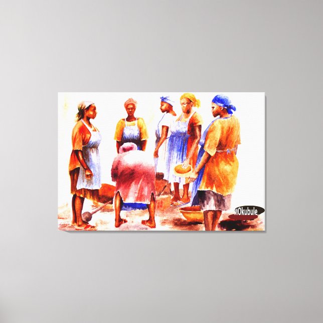 Impressão Em Tela Mulheres Africanas por Mojisola A Gbadamosi Okubul (Frente)