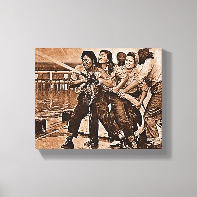 Impressão Em Tela Mulheres Bombeiros Pearl Harbor 7 de dezembro (Frente)