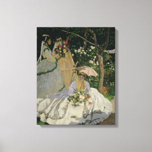 Impressão Em Tela Mulheres de Claude Monet no jardim