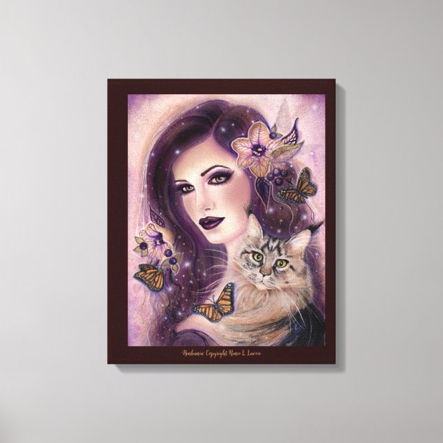 Impressão Em Tela Mulheres fantasistas com gato por Renee Lavoie (Frente)