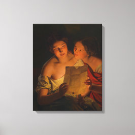 Impressão Em Tela Mulheres lendo uma carta de amor (por Waldmüller)