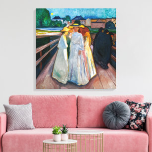 Impressão Em Tela Mulheres na Ponte Edvard Munch