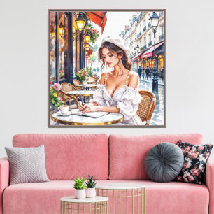 Impressão Em Tela Mulheres Parisiense Elegância: Vibrações de Rua de