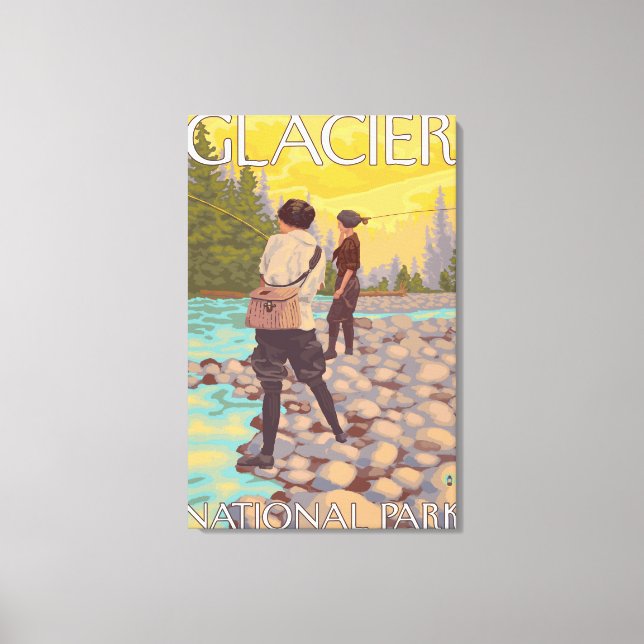 Impressão Em Tela Mulheres voam - Parque Nacional Glacier, MT (Frente)