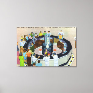 Impressão Em Tela Multidões que recolhem em fontes em Salão de