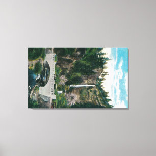 Impressão Em Tela Multnomah cai com as pontes de Benson e de estrada