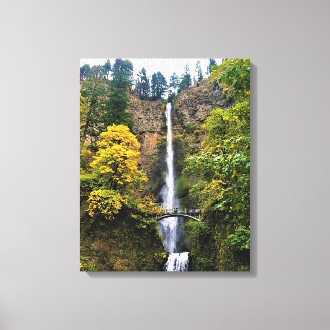 Impressão Em Tela Multnomah Falls, Columbia River Gorge, Oregon (Frente)