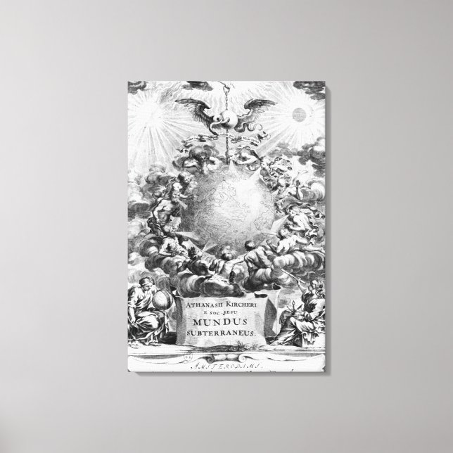 Impressão Em Tela Mundus Subterraneus", por Athanasius Kircher (Frente)