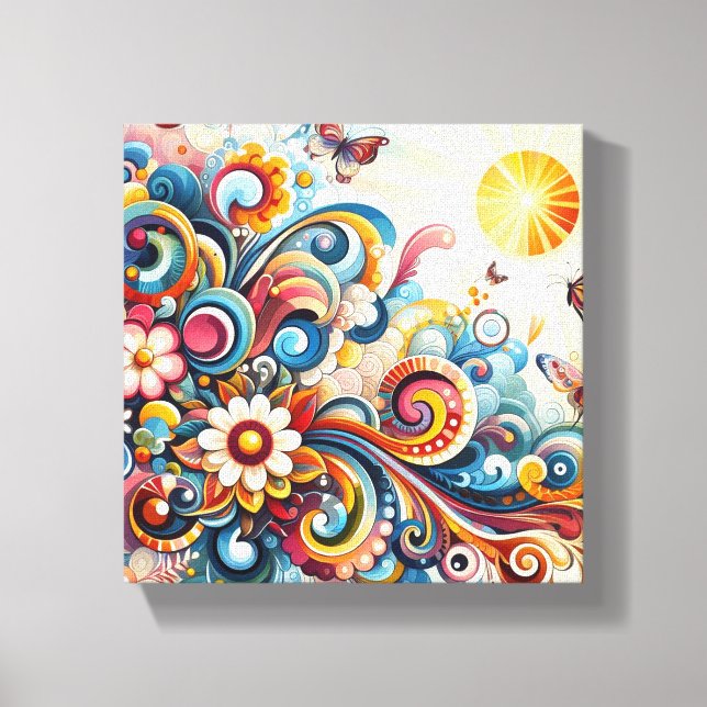 Impressão Em Tela Mural de Arte de Muro de Abstrato boêmia (Frente)