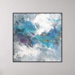 Impressão Em Tela Murmurinhos Azuis Tempestuosos – Arte Abstrata par