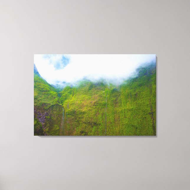 Impressão Em Tela Muro de Lágrimas, Monte Waialeale, Kauai, Havaí (Frente)