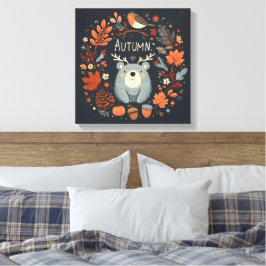 Impressão Em Tela Muro de Parede do Urso de Outono Bonito
