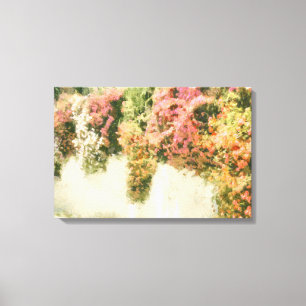 Impressão Em Tela Muro Floral de Flores Inspirado em Monet