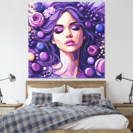 Impressão em Tela Muse Floral Roxa Feminina Botâni
