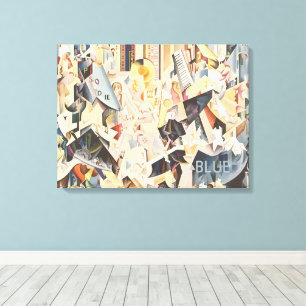 Impressão Em Tela Música Antiga, Jazz Art Déco, Rapsódia em Azul