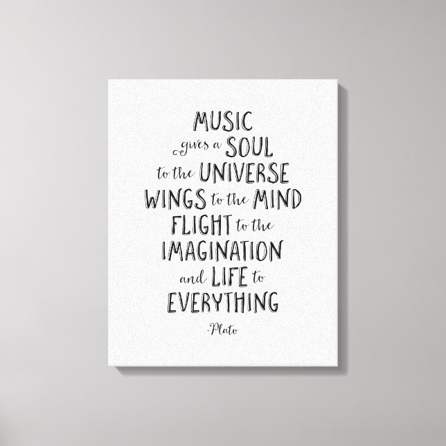 Impressão Em Tela Música Dá Uma Alma Ao Universo, Platão Ca (Frente)