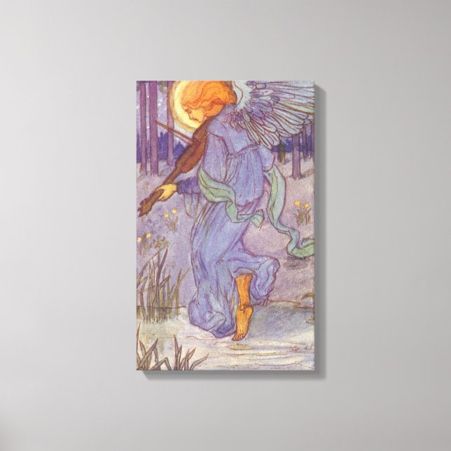 Impressão Em Tela Música de Anjo Tocando Violino, Música Antiga (Frente)