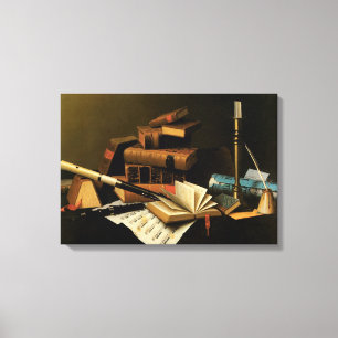 Impressão Em Tela Música e Literatura por William Harnett, Arte Fino